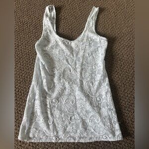 Aritzia Elegant White Lace Tank Top